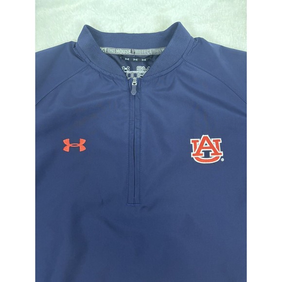 AUBURN TIGERS Under Armour War Eagle Pullover 1/4 Zip Jacket Navy Mens Small - Picture 2 of 7